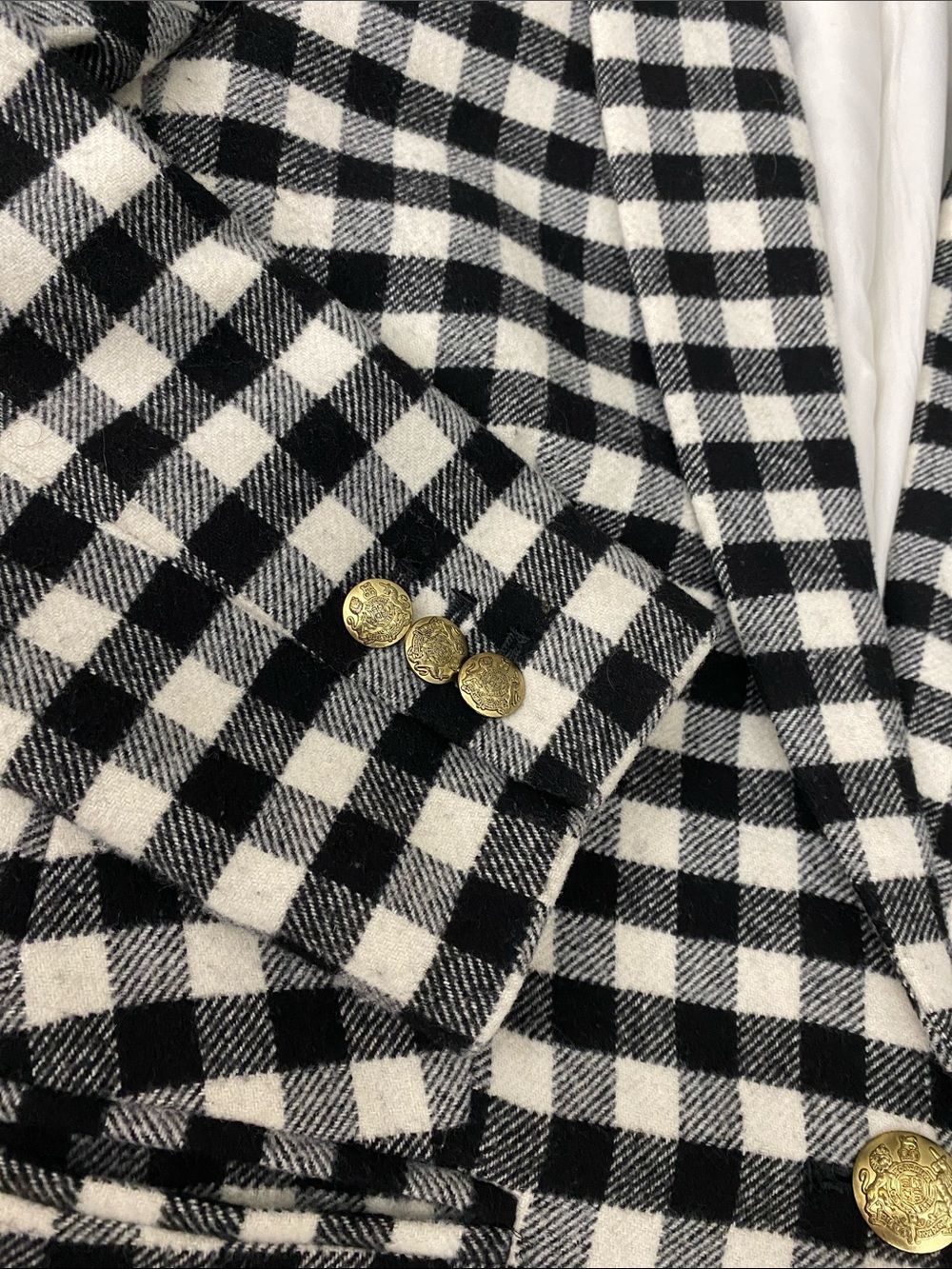 J. Crew Wool Black and White Checked Single-Button Blazer - Picture 7 of 16